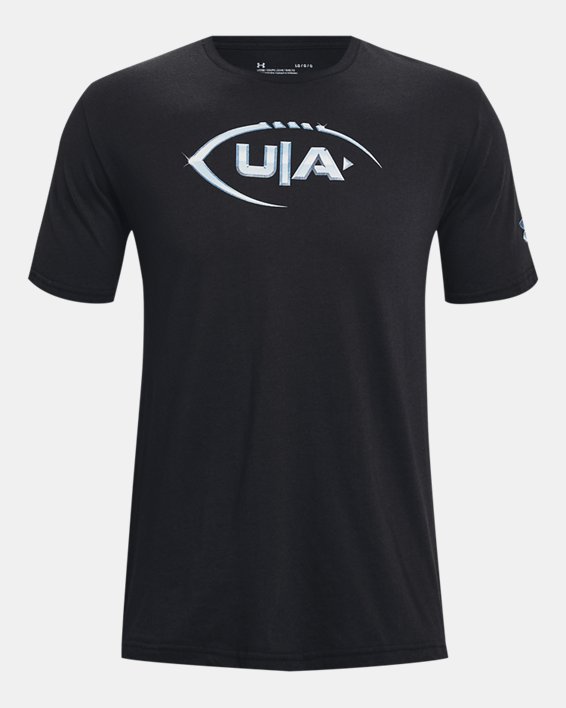 Men's UA Football Chrome Branded Short Sleeve, Black, pdpMainDesktop image number 4